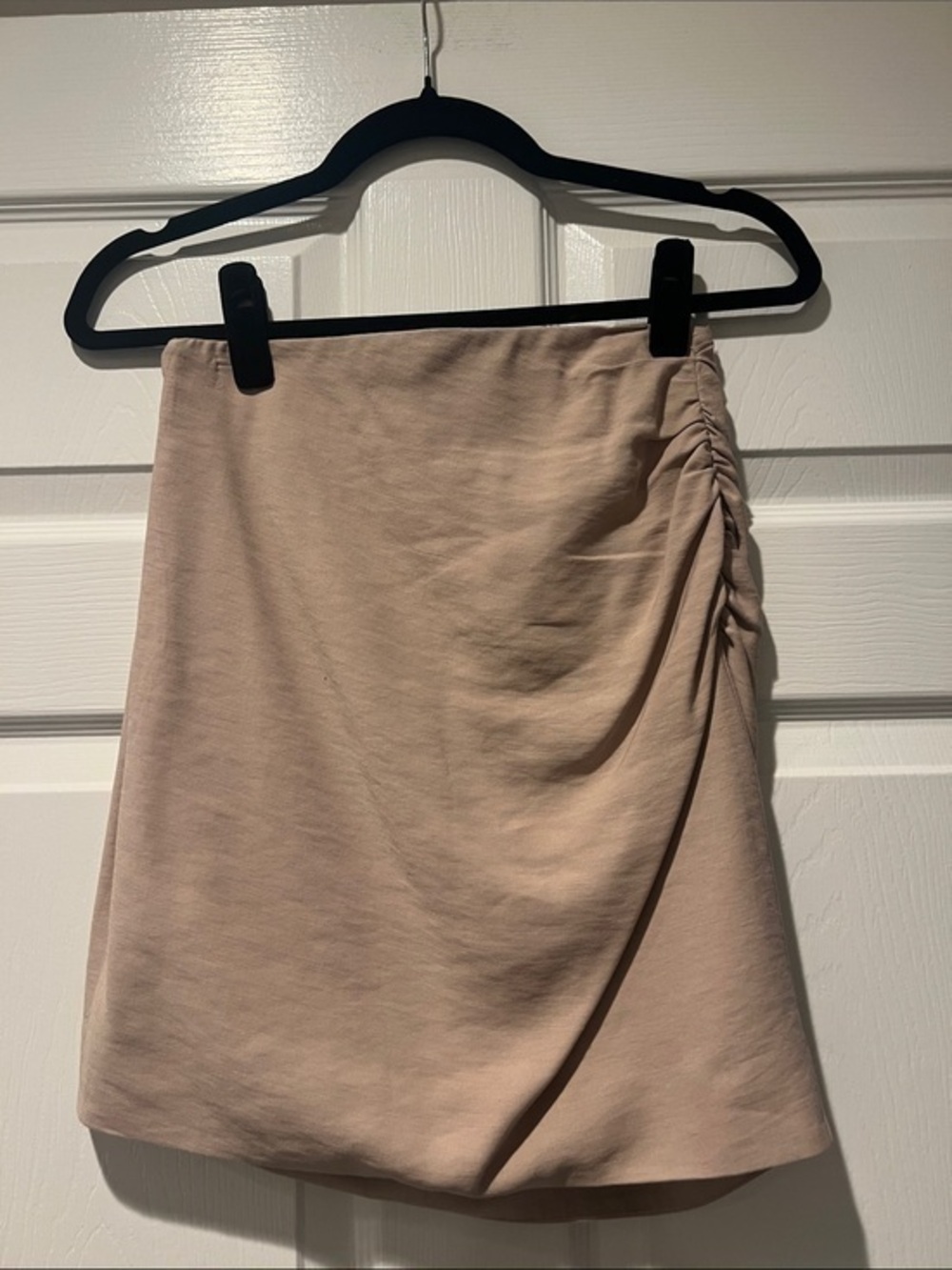 THE SEI Womens Ruched Side Mini Skirt — Beige SIZE 2